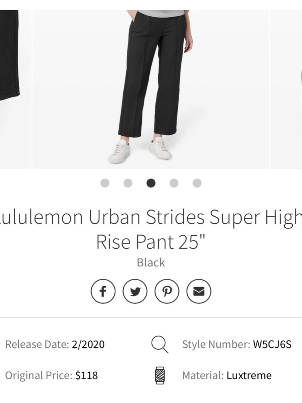 lululemon athletica Black Straight-Leg Chinos